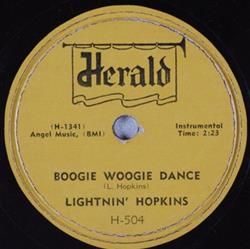 Download Lightnin' Hopkins - Boogie Woogie Dance Blues Is A Mighty Bad Feeling