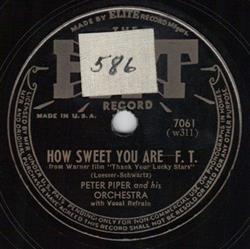 Download Peter Piper And His Orchestra - How Sweet You Are The Dreamer