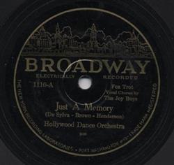 Download Hollywood Dance Orchestra The Broadway Revelers - Just A Memory Blue Heaven