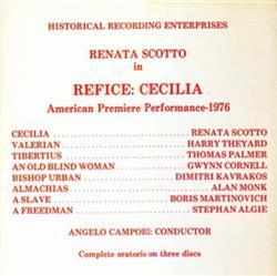 Download Licinio Refice, Renata Scotto, Dimitri Kavrakos, Harry Theyard, Thomas Palmer, Campori Angelo, George Fourié, Boris Martinovich, Campori Angelo - Cecilia