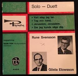 Download Rune Svensson Och Gösta Elowsson - Solo Duett