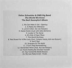 Download Helen Schneider & SWR Big Band - The World We Knew The Bert Kaempfert Album
