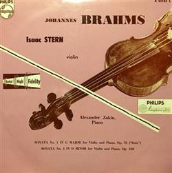 Download Brahms, Isaac Stern, Alexander Zakin - Sonata No 1 In G Major For Violin And Piano Op 78 Rain Sonata No 3 In D Minor For Violin And Piano Op 108