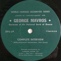 Download George Mavros - World Famous Celebrities Series Presents An Interview Special With George Mavros Governor Of The National Bank Of Greece