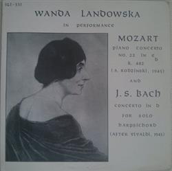 Download Wanda Landowska, Mozart, Bach - Wanda Landowska In Performance